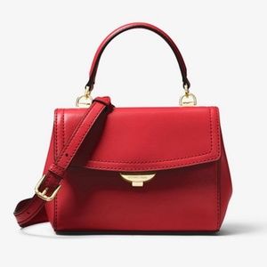 MICHAEL KORS Ava Extra-Small RED Leather Crossbody